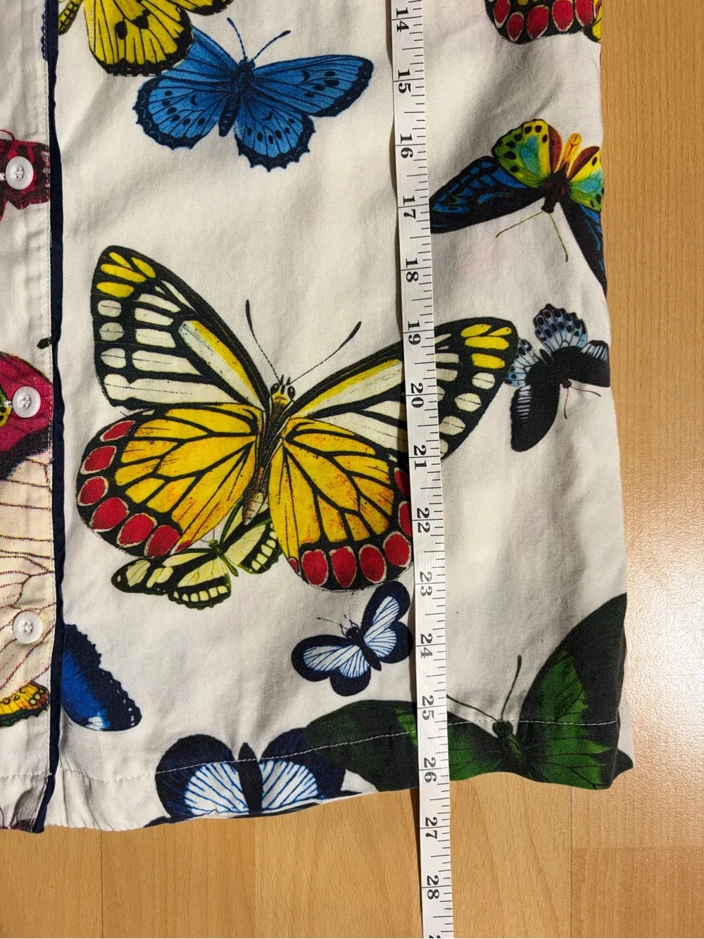 Katie Kime Mariposa Butterfly Top White & Rainbow Large Cotton Whimsical Garden